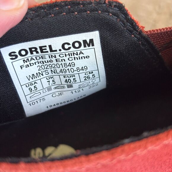 Sorel Evie Pull On Bootie Women's 9.5 Rust Red Waterproof Suede Wedge Ankle EUC - Picture 7 of 10